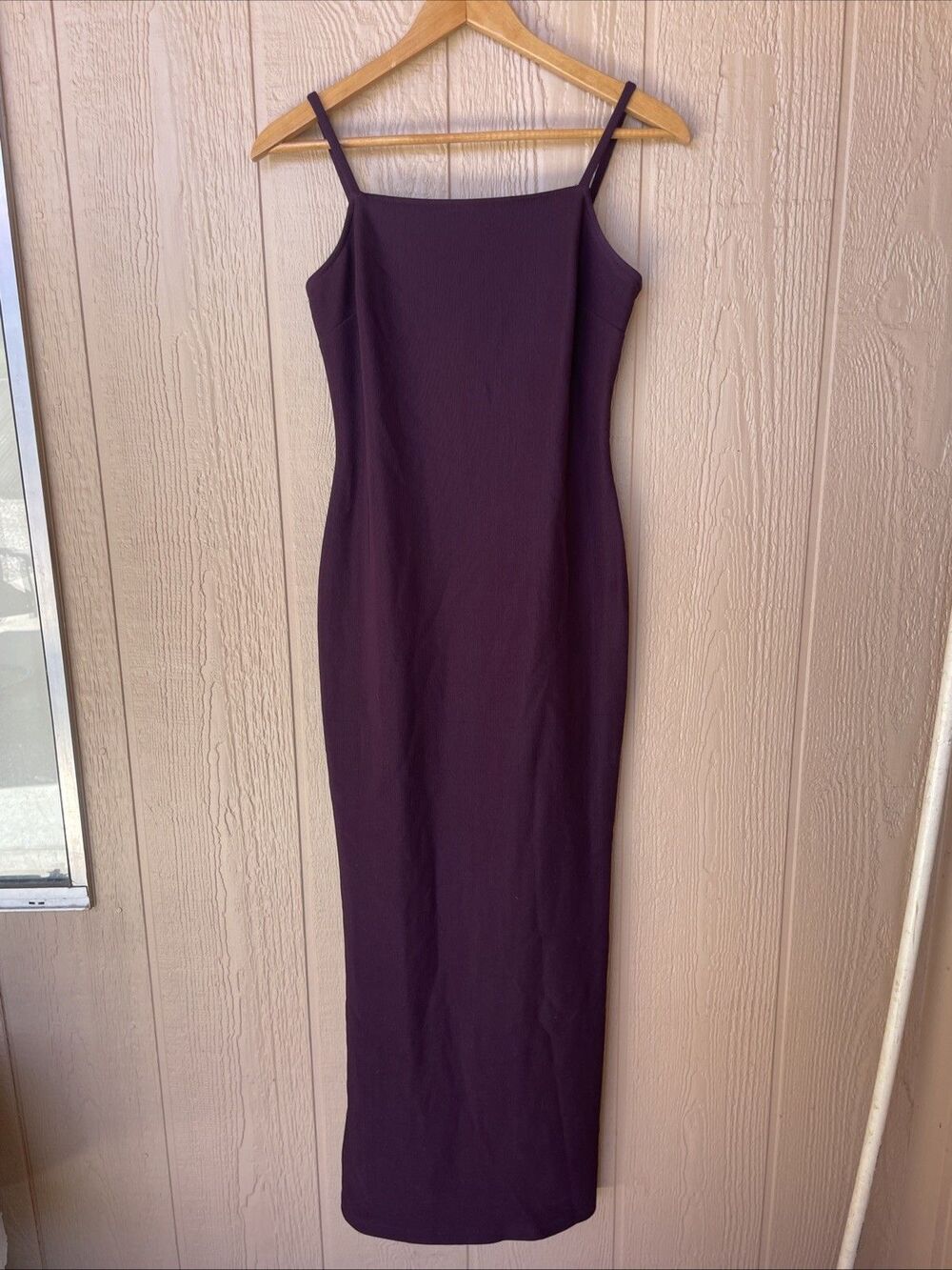 Vintage 90s Y2K R-Wear Rampage Spandex Maxi Dress Eggplant Size Small Slinky